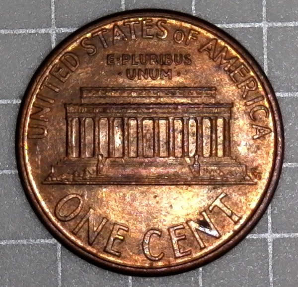 1993-P-Lincoln-Cent-With-Retained-Interior-Die-Break,-And-Die-Dents